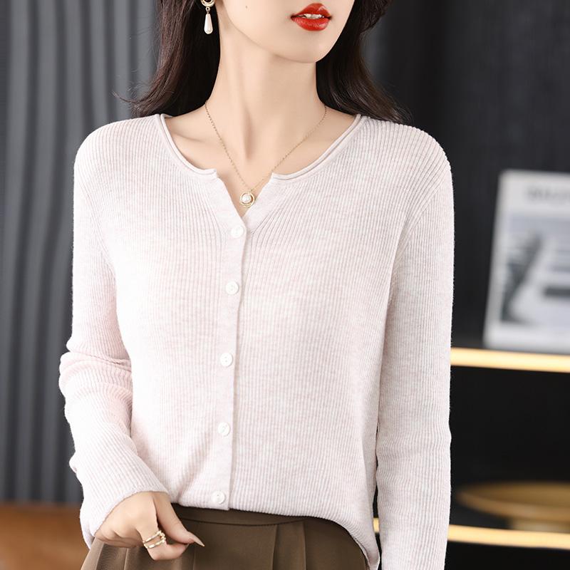 Cardigan da donna leggero 50% lana 50% seta di gelso - Maglieria versatile per 4 stagioni per comfort e stile tutto l'anno