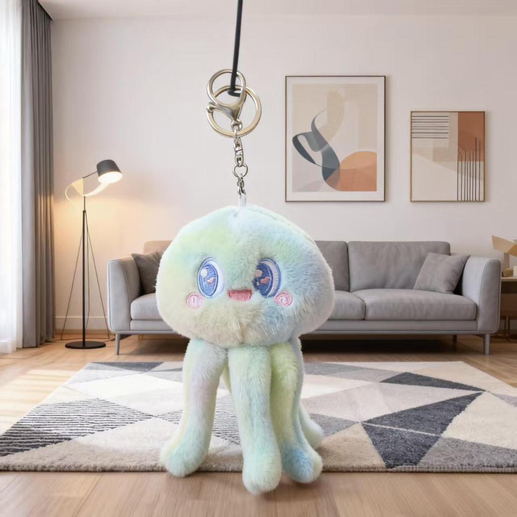 Schattige Sleutelhanger van Zeedier: Kwal & Octopus Hanger Pluche Speelgoed