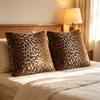 Leopard Print Cushion Cover Double Side Faux Fur Pillowcase Classic Shaggy Pillow Case  Bed Decor