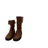 Cowhide Version~ Leather Split-ended Folded Retro Martin Boots Western Cowboy Boots Women's Platform Knight Medium Boots Short Boots