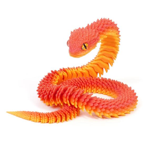 3D Printed Snake Egg with Snake Inside Movable Joints Snake Eggshell Figurine Articulated Snake Fidget Toy Desktop Decoration Ornament