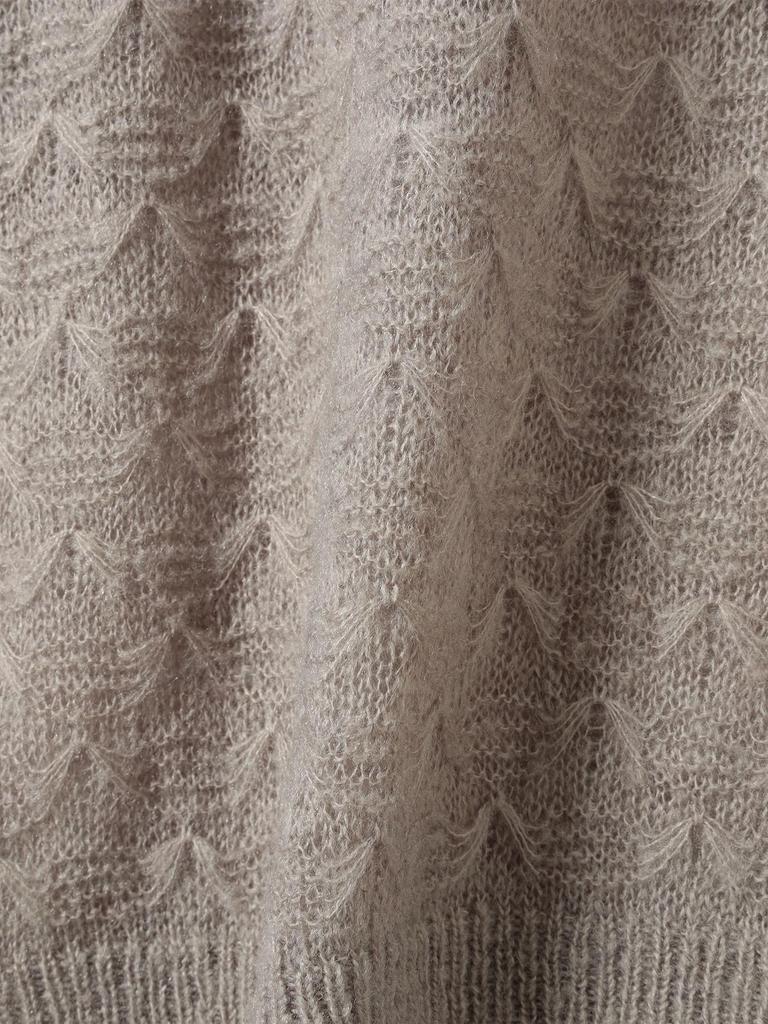 B:MING LIFE STORE by BEAMS Men's 7-Gauge Mesh Crew Neck Knit, Gray, Size S