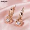 SIMJOO Rose Gold Color Fashionable Geometric Shape Noble Women's Stone Earrings Pendants