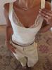 2026 Summer Sexy Lace Trim Solid Color Hot Girl Style Tank Top for Women