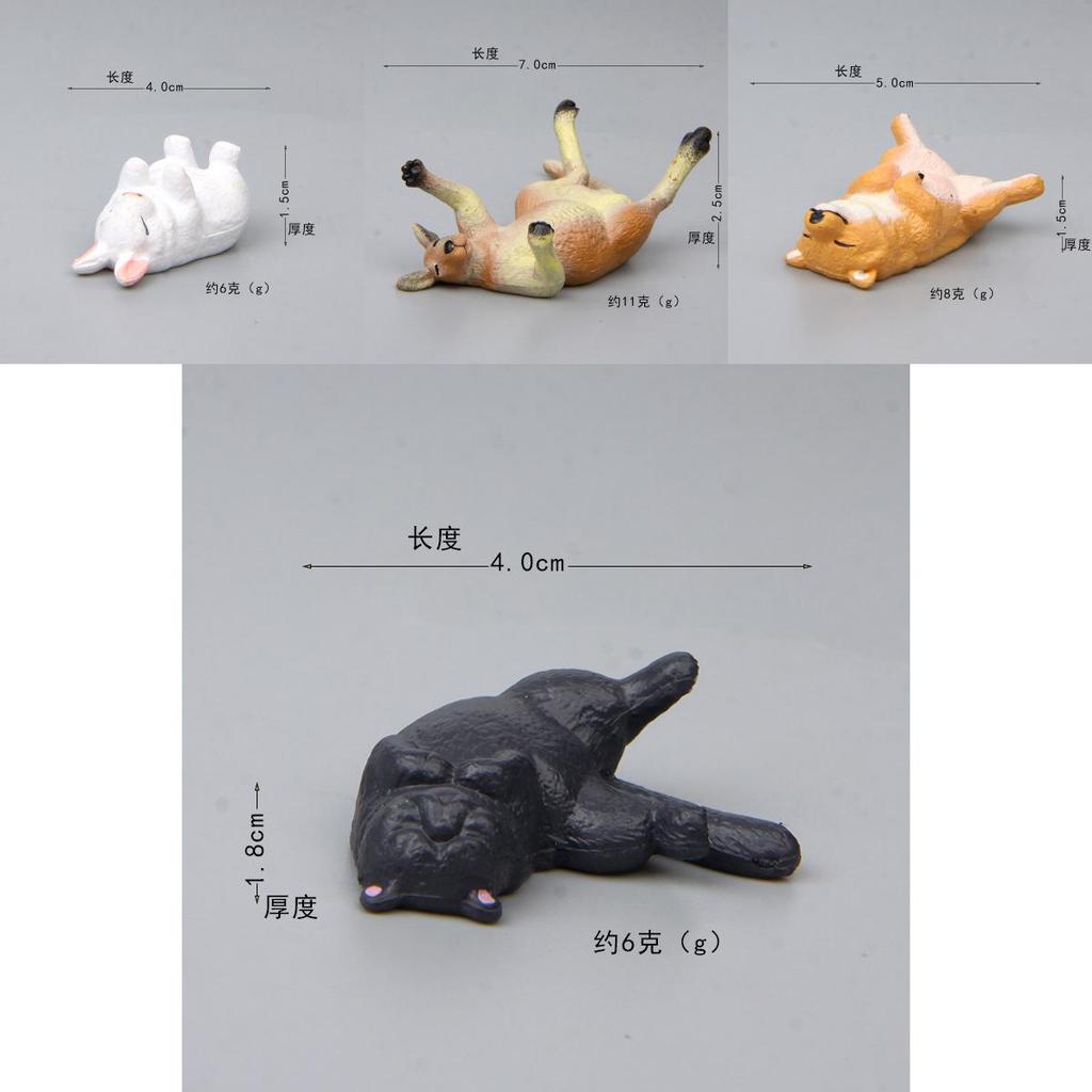 Cute Sleeping Tiger Shiba Inu Rabbit Cat Kangaroo Animal Mini Model Ornament For Office And Collection