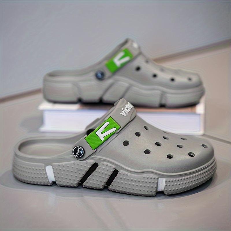 Men Casual Hole Shoes Summer Non Slip Beach Slippers Lightweight Breathable Sandals