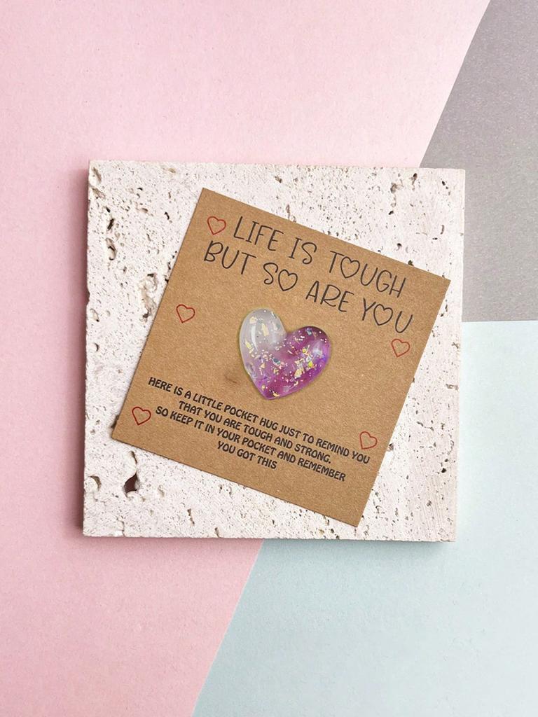 1 Set Of Heartwarming Resin Pocket Hug Cards - With Motivational Cards, Perfect For Birthdays, Weddings