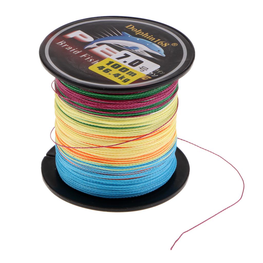 4 Strands Braid Fishing Line Multicolor PE Fiber -102lb