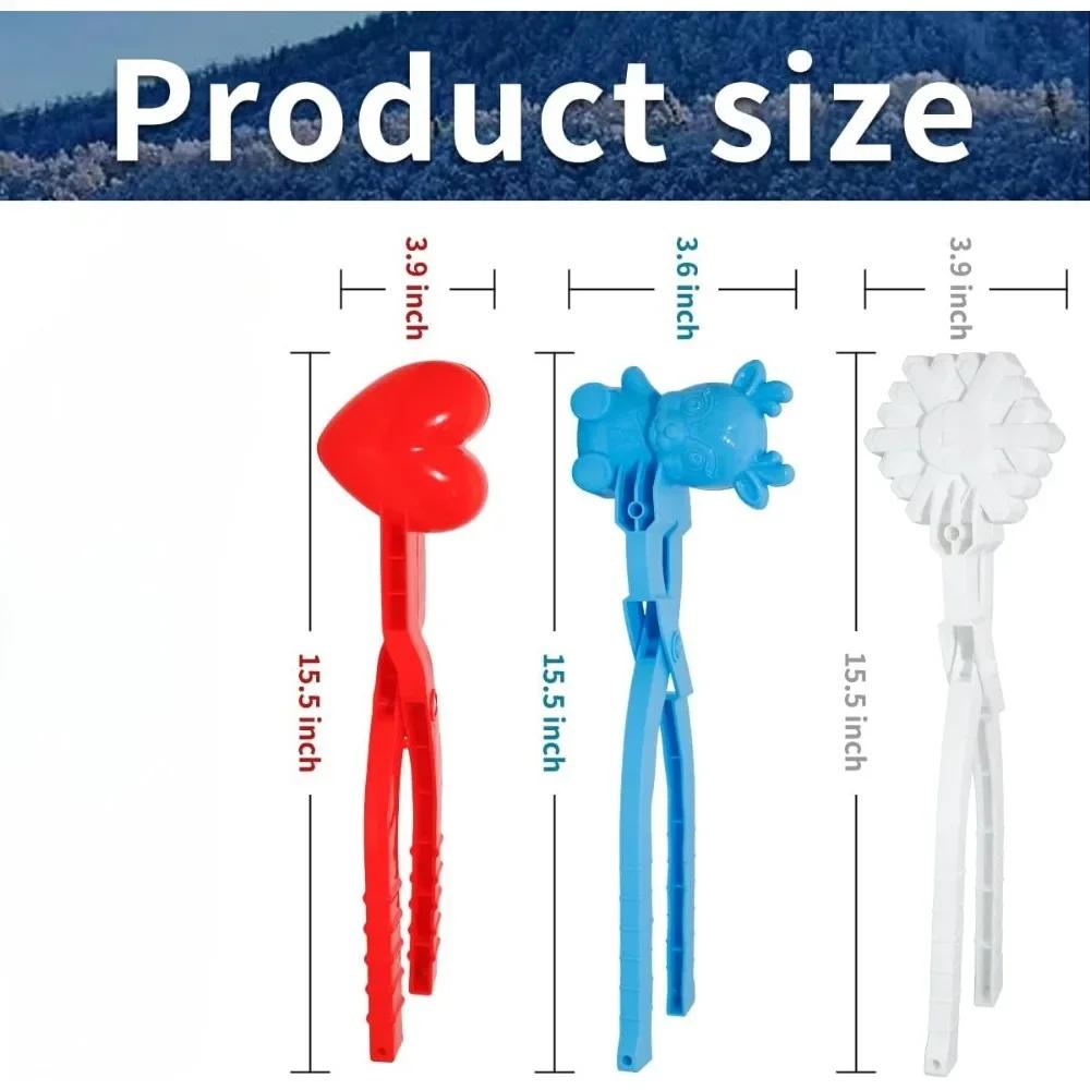 4Pcs Snowball Maker Clip Toys Funny Snow Ball Shapes Maker For Kids Winter Outdoor Snowball Fight Games Children Snow Ball Clip