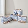 Yousheng Coastal Wooden Trinket Box Handcrafted Nautical Jewelry Box with Starfish Shells Rustic Decorative Storage Box for Beach Home Decor