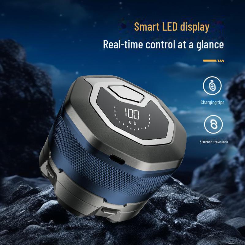 Magnetic Six-Blade Digital Balding Shaver, Fully Washable for Self-Use