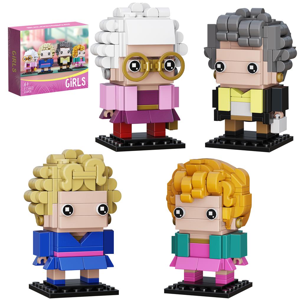 Golden Ladies Girls Building Block Toys 4in1 Sophia Rose Blanche Dorothy Figure Model Set Collection Gift for Fans Kids Adults