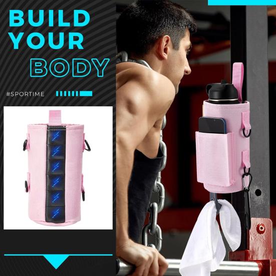 Magnetic Water Bottle Pouch Adjustable Strap Water Bottle Holder Water Bottle Carrier Bag for Outdoor Sports And Gym