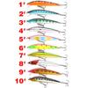 10 Colors Hard Fshing Lures Plastic Artificial Fake Life-Like Minnow Shape Baits