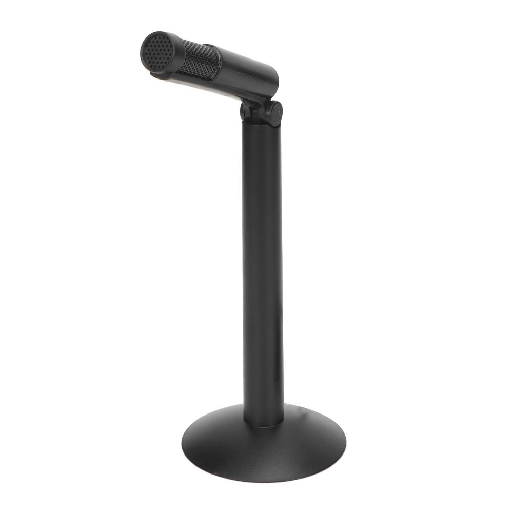 Foldable Desktop Computer Mic Black Portable Condenser Microphone Interview Recording