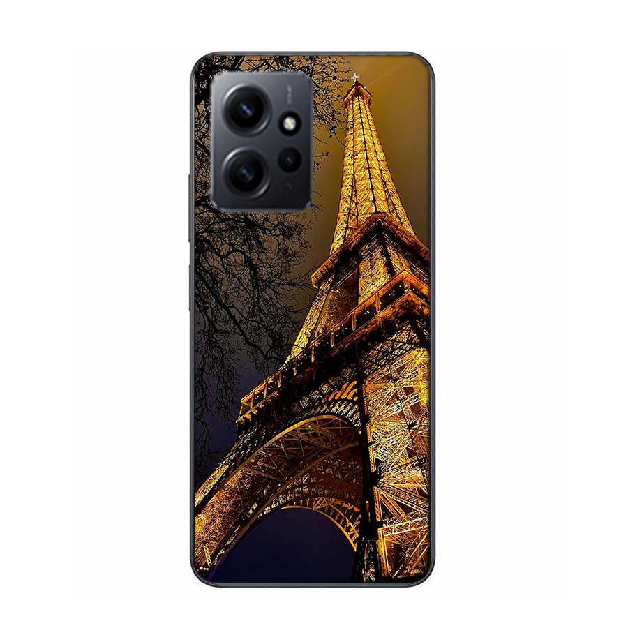 Eiffel Tower Art Phone Case For Redmi 12 13C 12C 15C 9 10 10C Note 13 Pro Plus 14 15 Pro 9T 9C 9A TPU Soft Cover Clear Cell Case