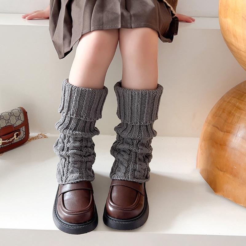 Fashion Knit Leg Warmers for Little Girls Knee High Socks for Dress Toddler Winter Slouchy Socks Thicken Warm Leggings