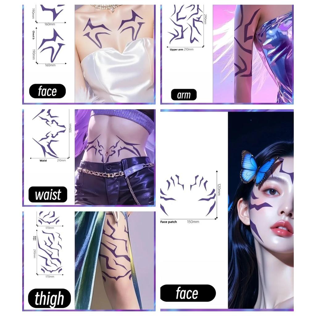 Latest Role-playing Prop Lumi Tattoo Decal, Suitable for Festival Parties and Music Parties As a Temporary Tattoo Decoration