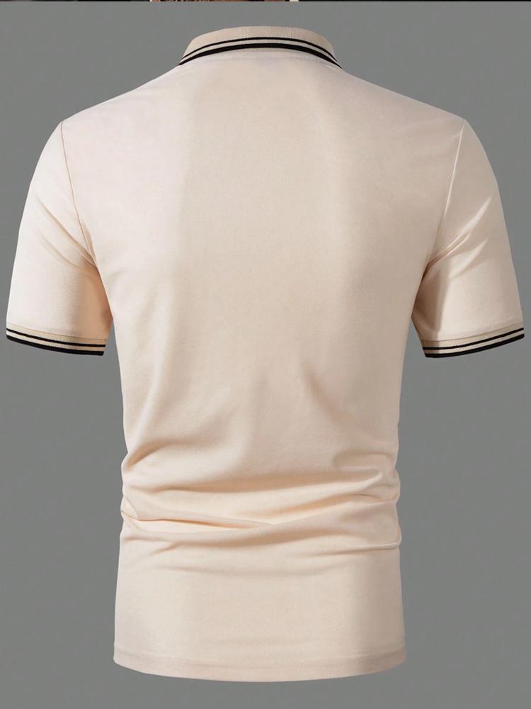 Men's Short Sleeve Polo Shirt With Contrast Edge