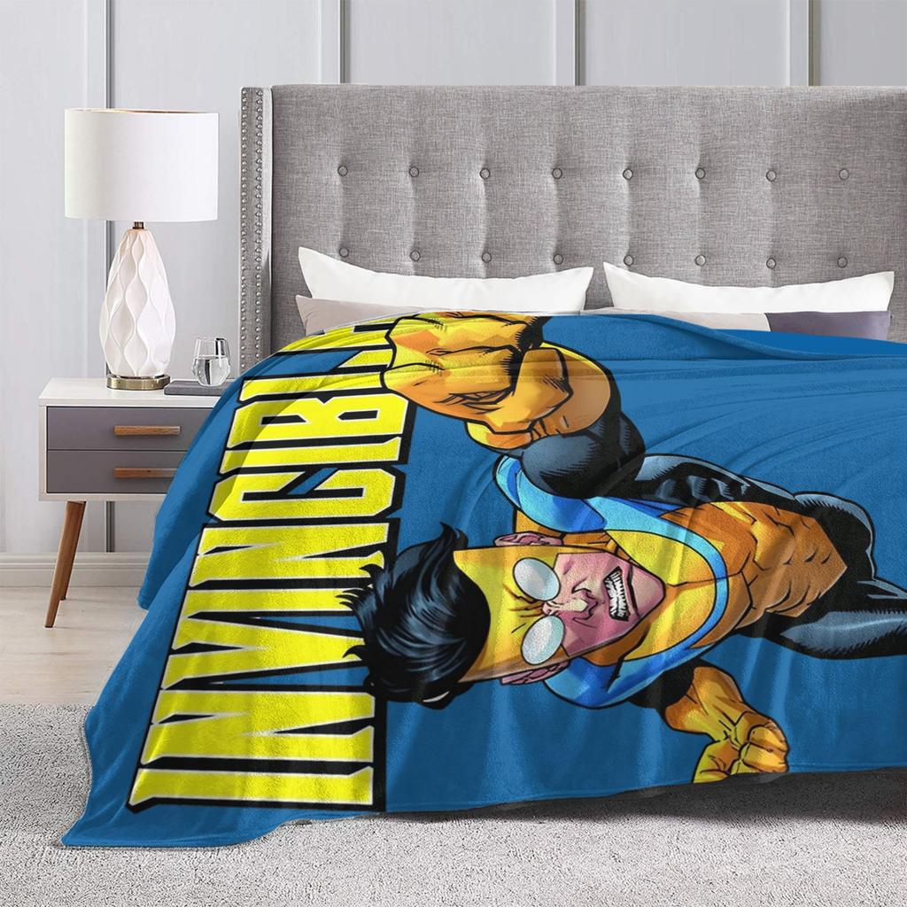 Coperta in Flanella Stampata Invincible Comic Anime Multifunzione Leggera Sottile Plaid per Divano Quilt da Esterno