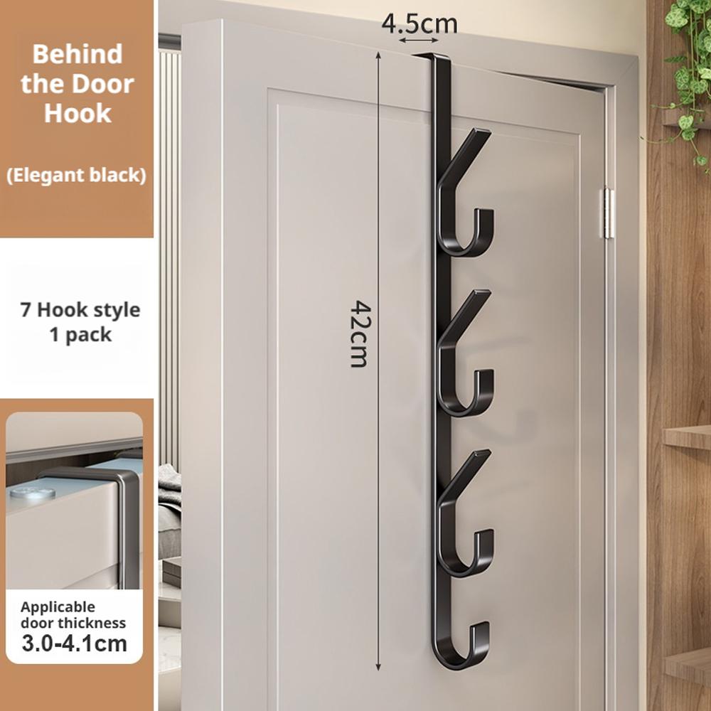 Door Hanging Hook Free-Punch Metal Over Door Rack Coat Hat Bag Hanger Storage For Bathroom Bedroom Wardrobe