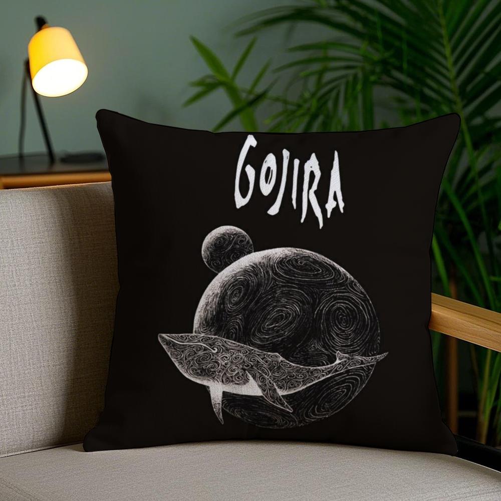 Rock Band G-Gojira Cushion Cover Plush Fabric Soft Double-Sided Printed Invisible Zipper Sofa Pillow Case Home Decor