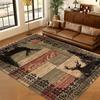 Brown American Vintage Style Large Living Room Rug Home Room Decoration Aesthetic Rugs for Bedroom Indoor Antiskid Carpet Mat