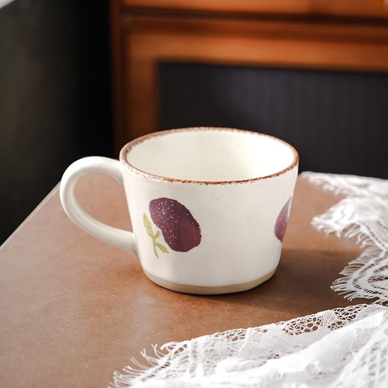 Ceramic Mug Creative Hand-painted Coarse Pottery Coffee Mug Office Afternoon Tea Milk Cup Juice Cup Water Cup Household Goods