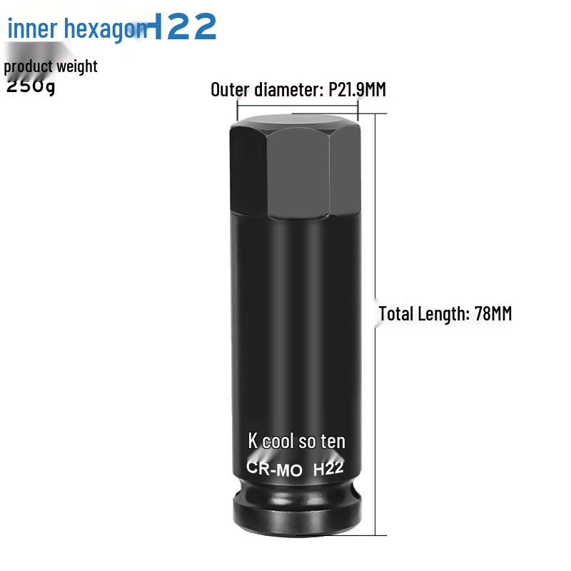 1/2 Large Air Gun Hex Screwdriver Socket Set - One-Piece Extended Pneumatic Bit Wrench