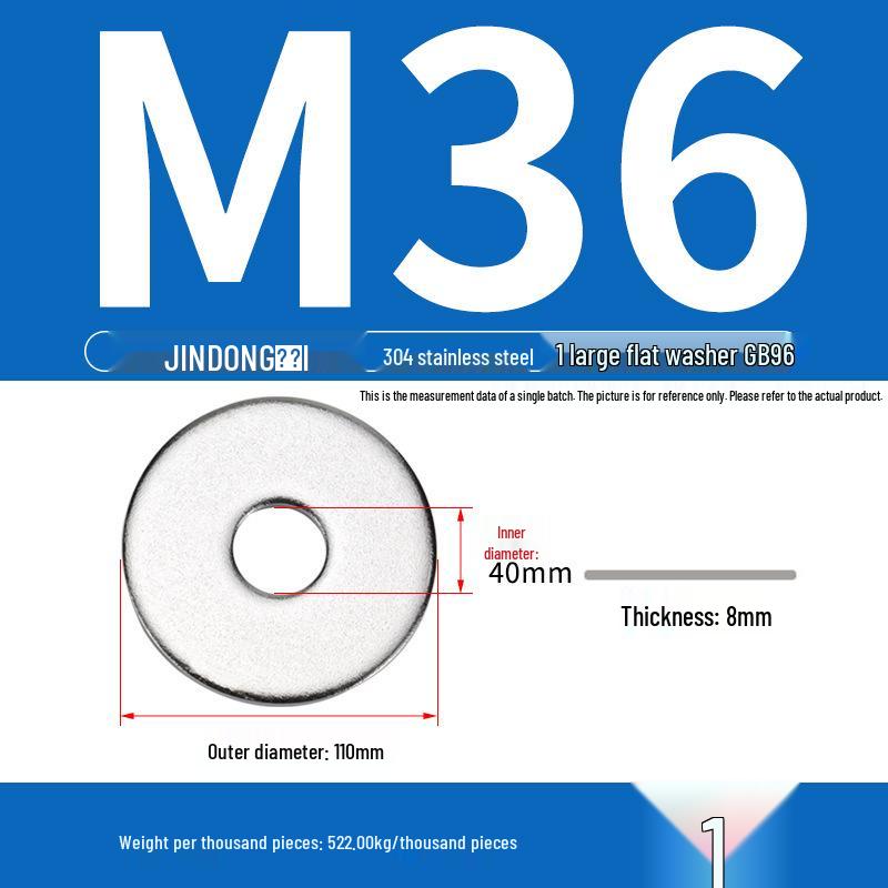 Stainless Steel 304/201/316 Oversized Thick Flat Washer Gasket Screw Washer GB97/GB96