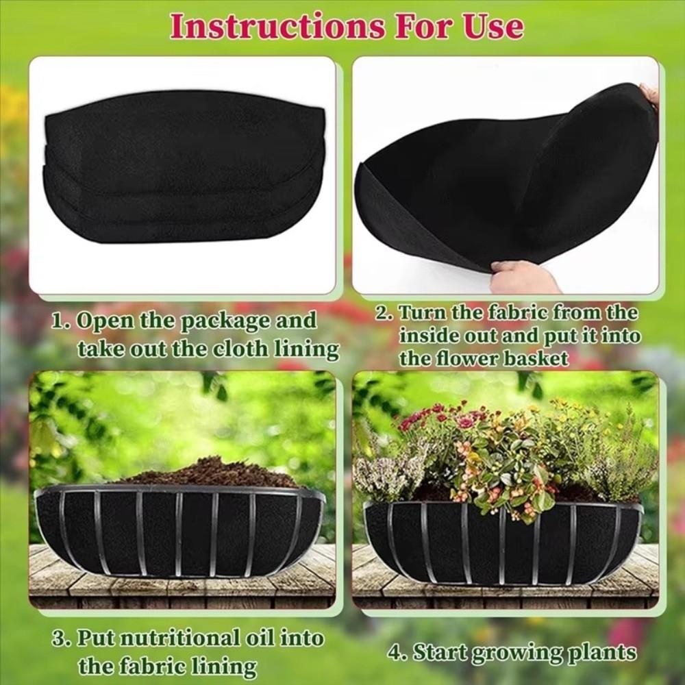 3Pcs Water-Retentive Felt Plant Pot Liners Root-Friendly Hanging Basket Liners Garden Planters