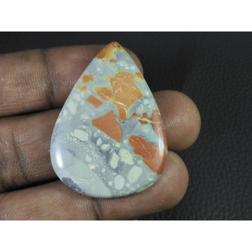 57Cts. Natural Maligano Jasper (30X41X05MM) Pear Cabochon Loose Gemstone B-270