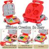 Color Dough Set Kitchen Creations Waffle Pizza Burger Maker Pretend Chef Toy Play Food Modeling Tools Kit with 12 Colors Wheat Doughs for Kids Girls