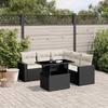 VidaXL Garden Lounge Set 6 Pcs with Cushions Black Braided Resin 3267266
