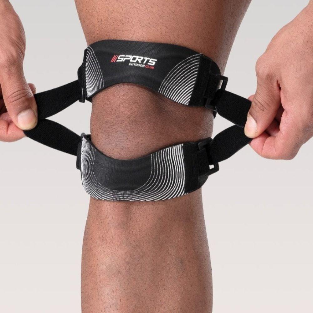 Double Silicone Pads Patella Knee Brace Adjustable Knee Wrap Sleeve  for Men Women