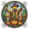 Halloween Round Pumpkin Scarecrow Glass Window Decoration Window Stickers