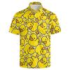 Cool Duck Graphic Short Sleeve Polo Shirt, Trendy Casual Summer Top