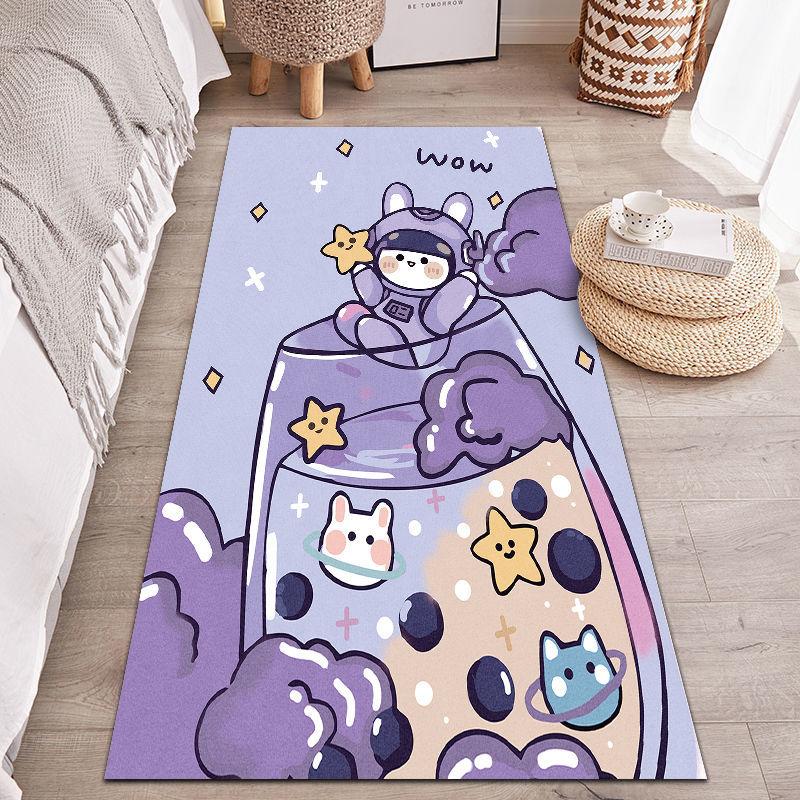 Roztomilý kreslený koberec dívka obývací pokoj koberec růžový koberec protiskluzová podlahová rohož obývací pokoj ložnice