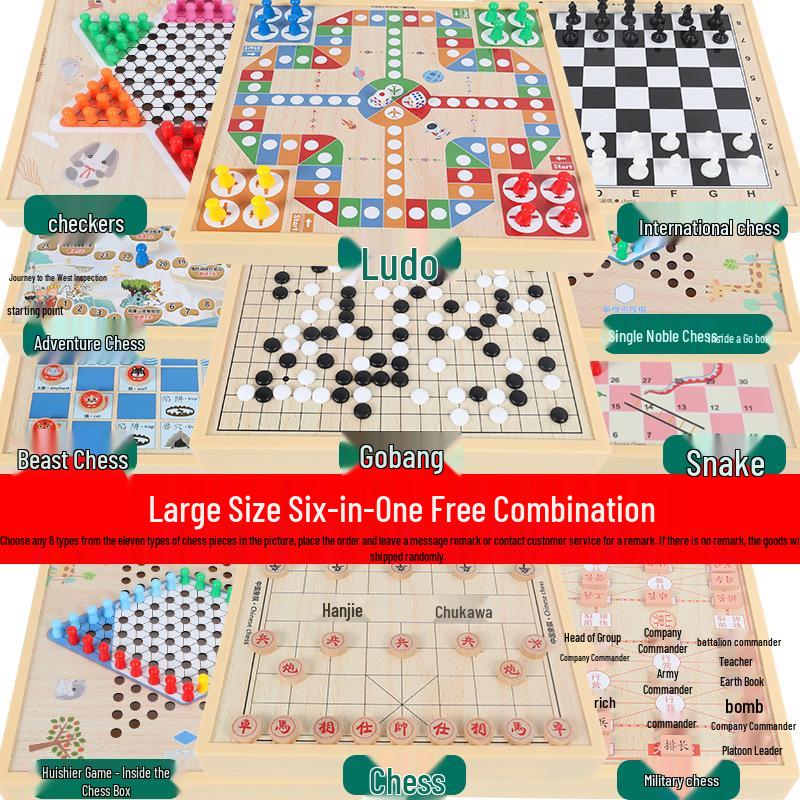Magnetic 5-in-1 Game Board: Go, Five-in-a-Row, Flying Chess, Checkers, Chinese Chess - Educational Fun for Kids