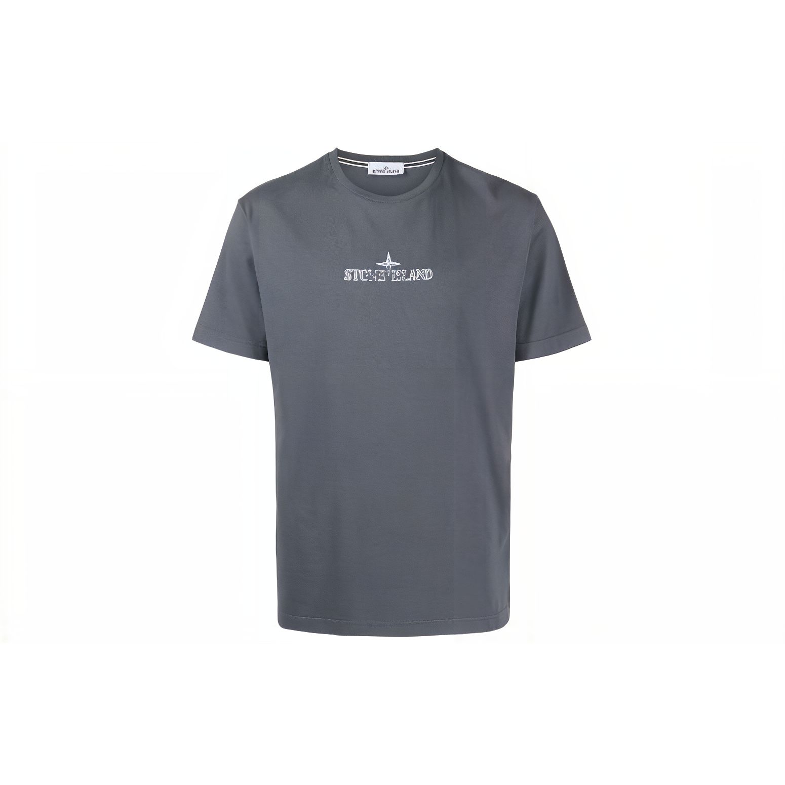 Stone Island Letter Print Crew Neck Short Sleeve T-Shirt Men Tops Dark-Gray 79152NS81-V0062 XXL