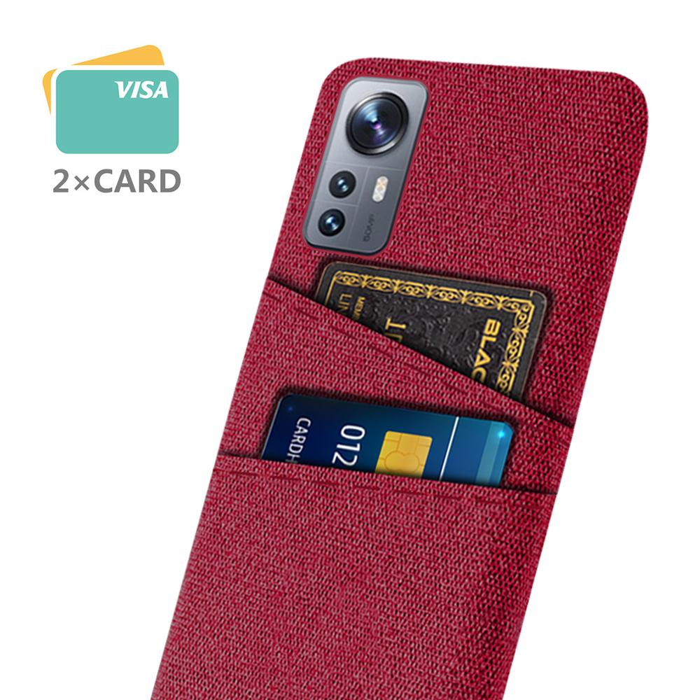 

Cloth Texture Hard PC Cover for Xiaomi 12 Pro 5G/12S Pro 5G/12 Pro (Dimensity) 5G,Dual Card Slots Anti-drop Phone Case Red
