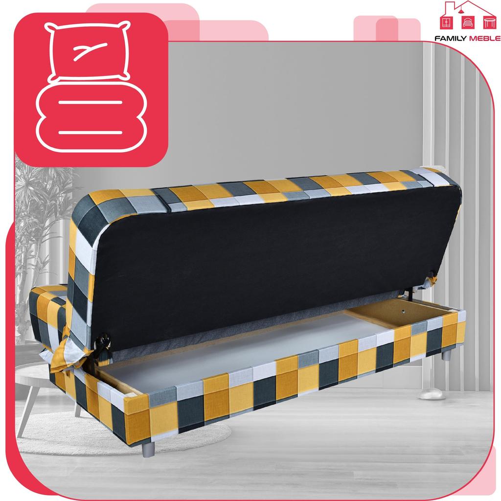 Kanapa sofa Sara Print rozkładana wersalka spania bonell łóżko Family meble 