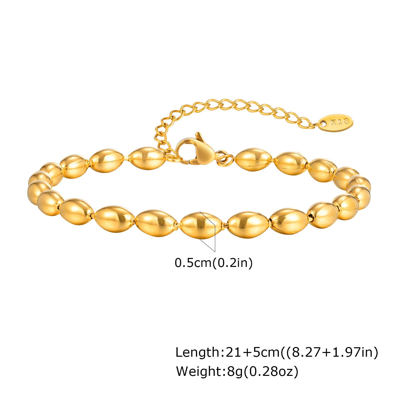 

Minimalist Rugby Bead Chain Anklet,Women s Stainless Steel Gold Color Anklets,Dainty Summer Jewellery Gifts
