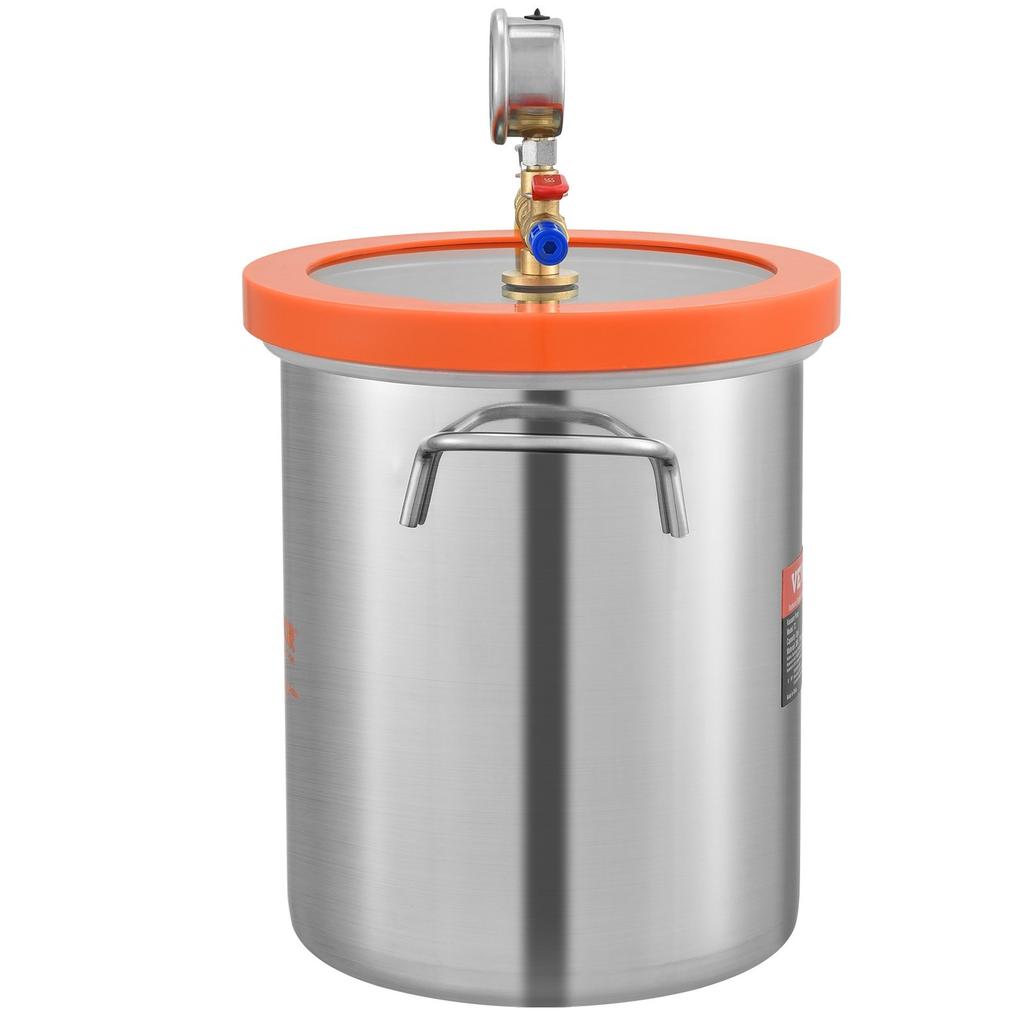Vacuum Chamber Tempered Glass Lid Vacuum 11.4 L Degassing Chamber Silicone