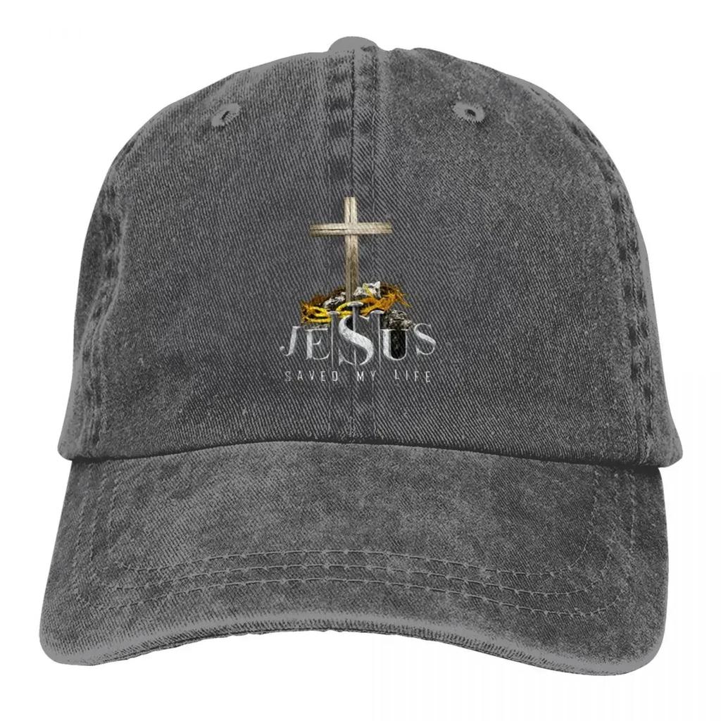 Jesus Saved My Life Denim Baseball Cap Outdoor Sports Hip Hop Hats Spring Sun Visor FeUnisex Unisex Casual Custom DIY Baseball Caps