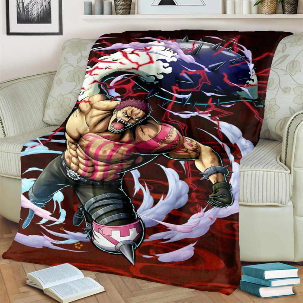 "ONE PIECE" Flannel Blanket Comfortable Soft Print for Home Bedrooms, Sofas, Beds, Chairs, Picnics