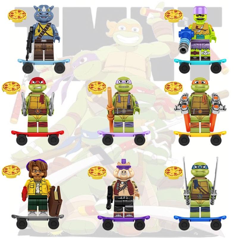 Children's Toy Kf6196 Ninja Turtle Da Vinci Building Blocks Abs Plastic Non-electric Diy