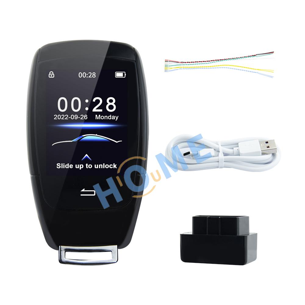 Smart Touch Screen Universal LCD Silver Glass & Alloy Smart Car Key Remote Engine Start Keyless 5-10m Range for All Vehicles All car model