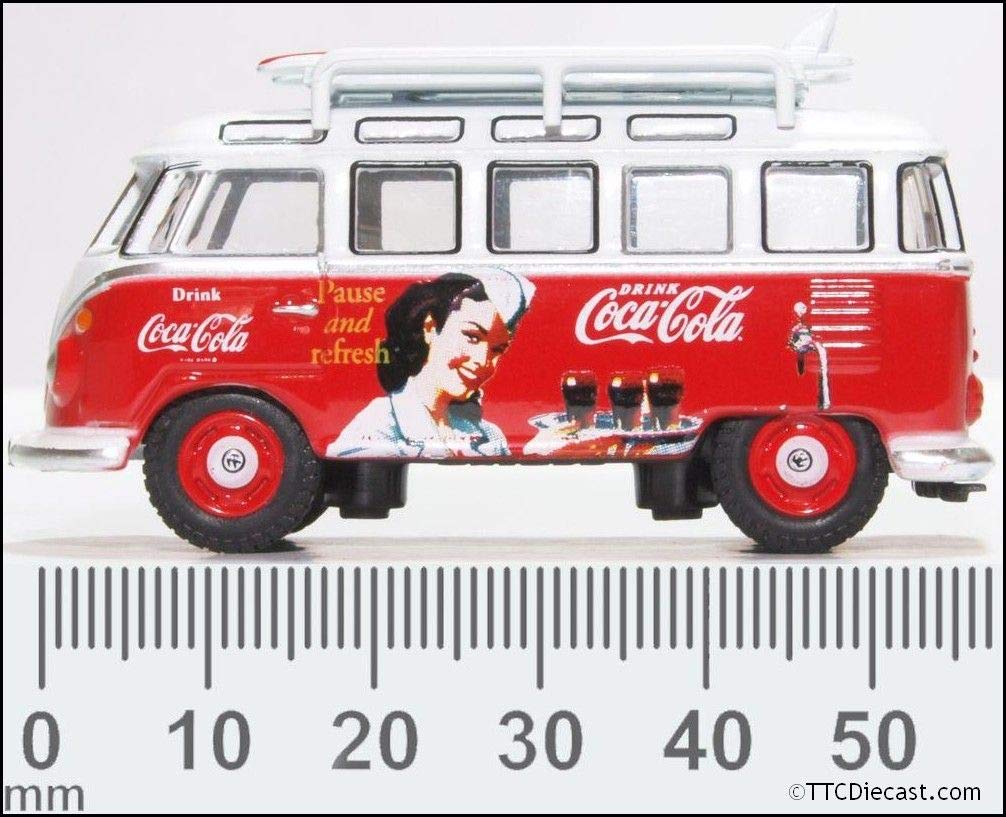 Scară Oxford Autobuz Volkswagen miniatură OXFORD 1962 Autobuz T1 turnat sub presiune cu mașină 1/76, mașină, Derivan, placă de surf, Coca-Cola