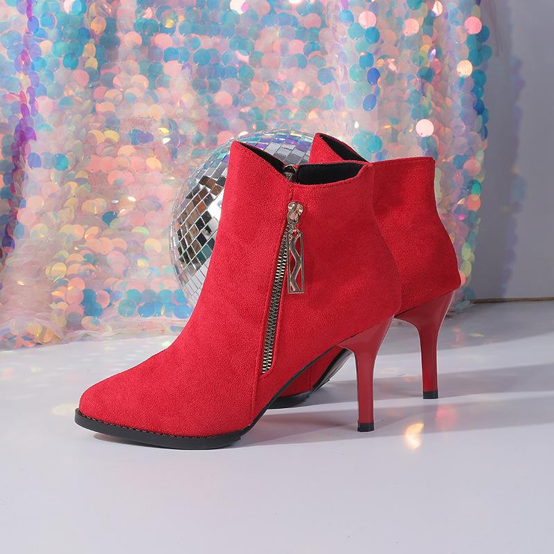 2026 Autumn Women Ankle Boots Thin Heel Zipper Casual Female Shoes Leather Boot Women High Heels Fashion Women Boots Botas Mujer
